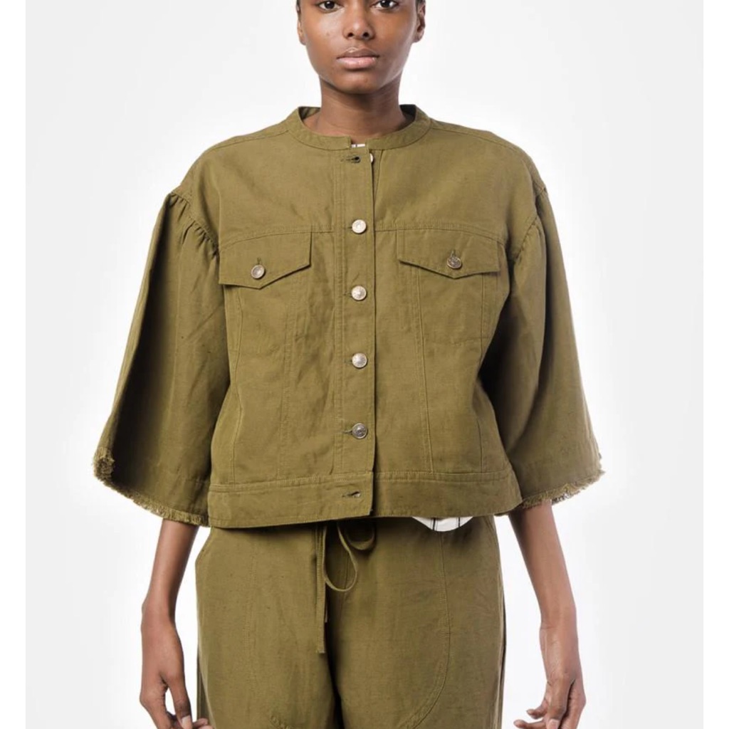 Ulla Johnson Kloe Jacket In Olive Military Size 10